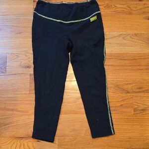 Soffe Black Leggings with Green Trim